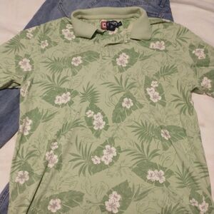 Green Floral Polo Shirt